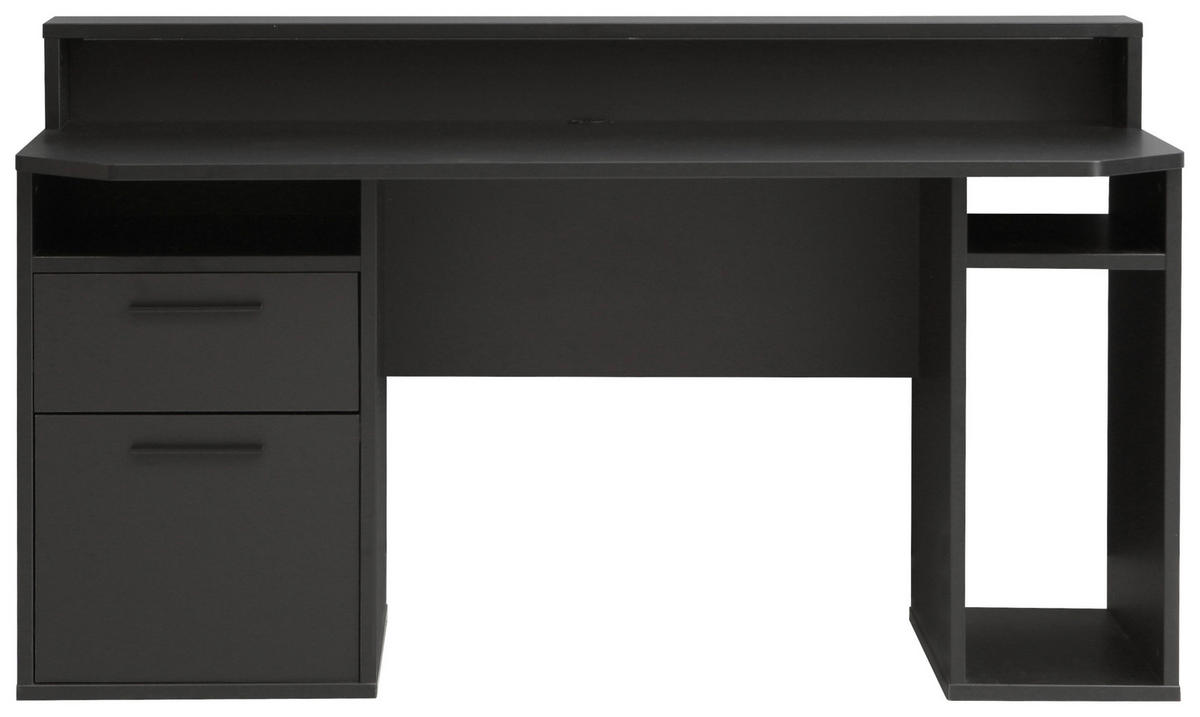 GAMINGTISCH 160/72/91 cm  in Schwarz  - Schwarz, MODERN, Holzwerkstoff/Kunststoff (160/72/91cm) - MID.YOU