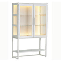 VITRINE  in furniert, massiv Esche Weiß  - Weiß, MODERN, Glas/Holz (100/160/43cm) - Lomoco