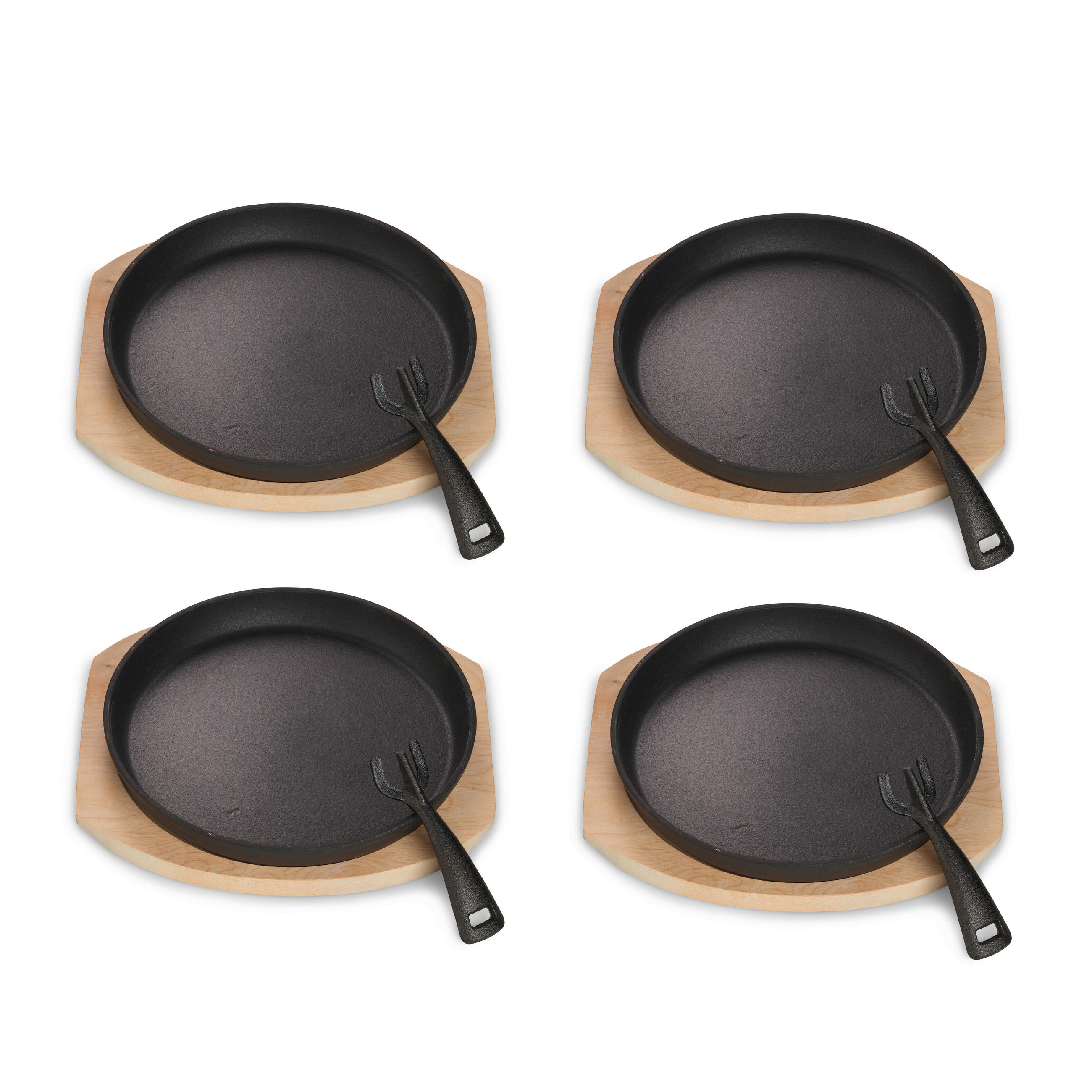 PFANNENSET Rund Gusseisen 4-teilig  - Schwarz, Basics, Metall (26/3cm) - Echtwerk
