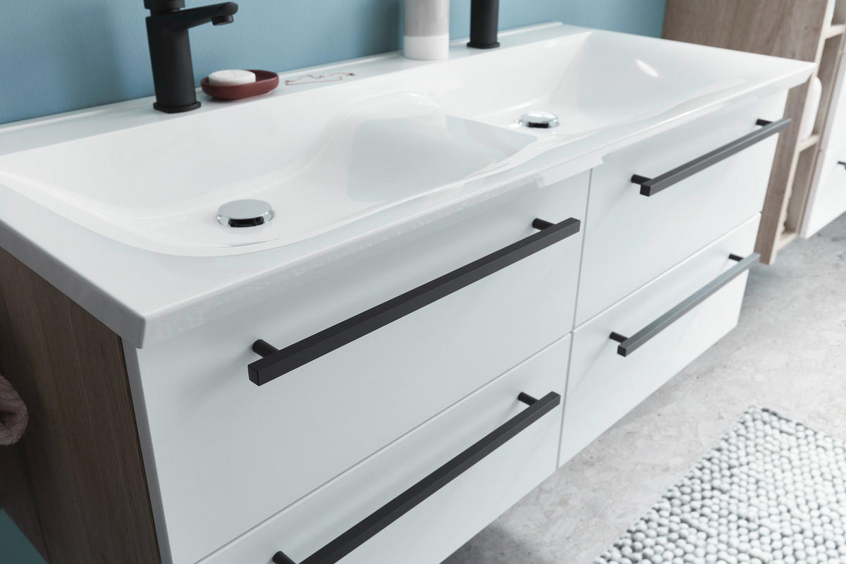 BADEZIMMER  in 125,1 cm  - Eichefarben/Weiß, MODERN, Holzwerkstoff (125,1cm) - Novel