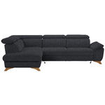 ECKSOFA in Bouclé Schwarz  - Eichefarben/Schwarz, MODERN, Holz/Textil (212/287cm) - Valnatura