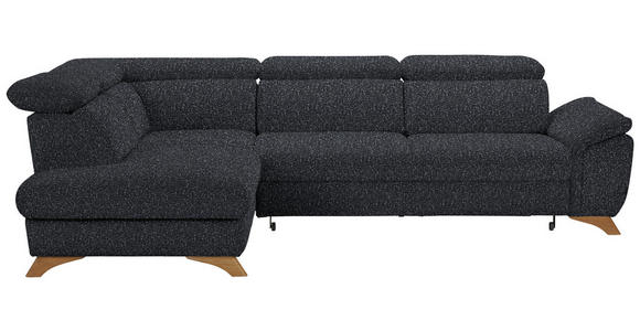 ECKSOFA in Bouclé Schwarz  - Eichefarben/Schwarz, MODERN, Holz/Textil (212/287cm) - Valnatura