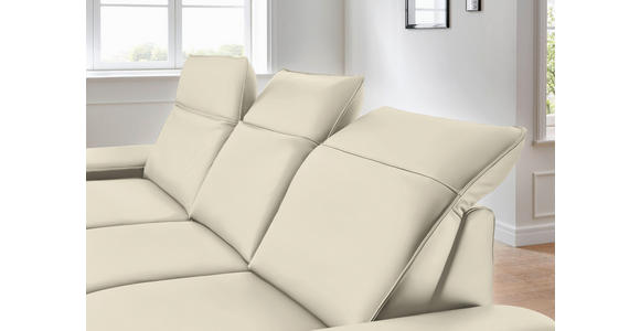 ECKSOFA in Echtleder Naturfarben 193/328 cm - Schwarz/Naturfarben, Design, Leder/Metall (193/328cm) - Dieter Knoll