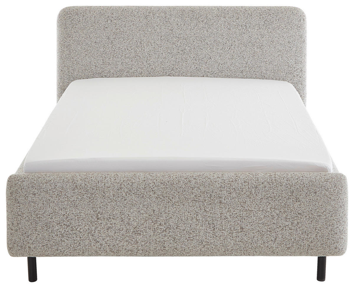 POLSTERBETT 140/200 cm  in Beige  - Beige/Schwarz, Design, Textil/Metall (140/200cm) - Xora