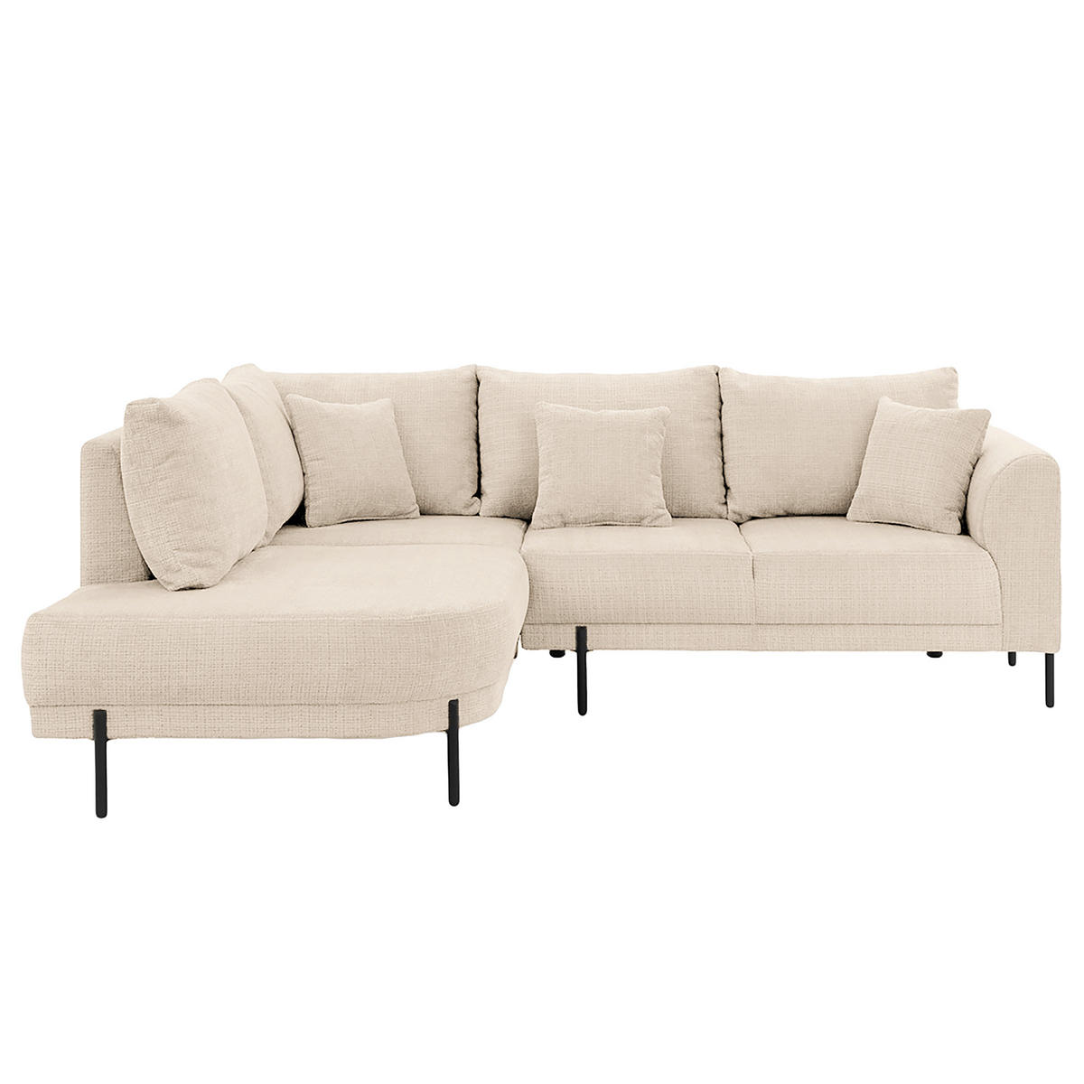 ECKSOFA Mauris Creme Chenille Rückenkissen  - Creme/Schwarz, Design, Kunststoff/Textil (200/233cm) - Livetastic
