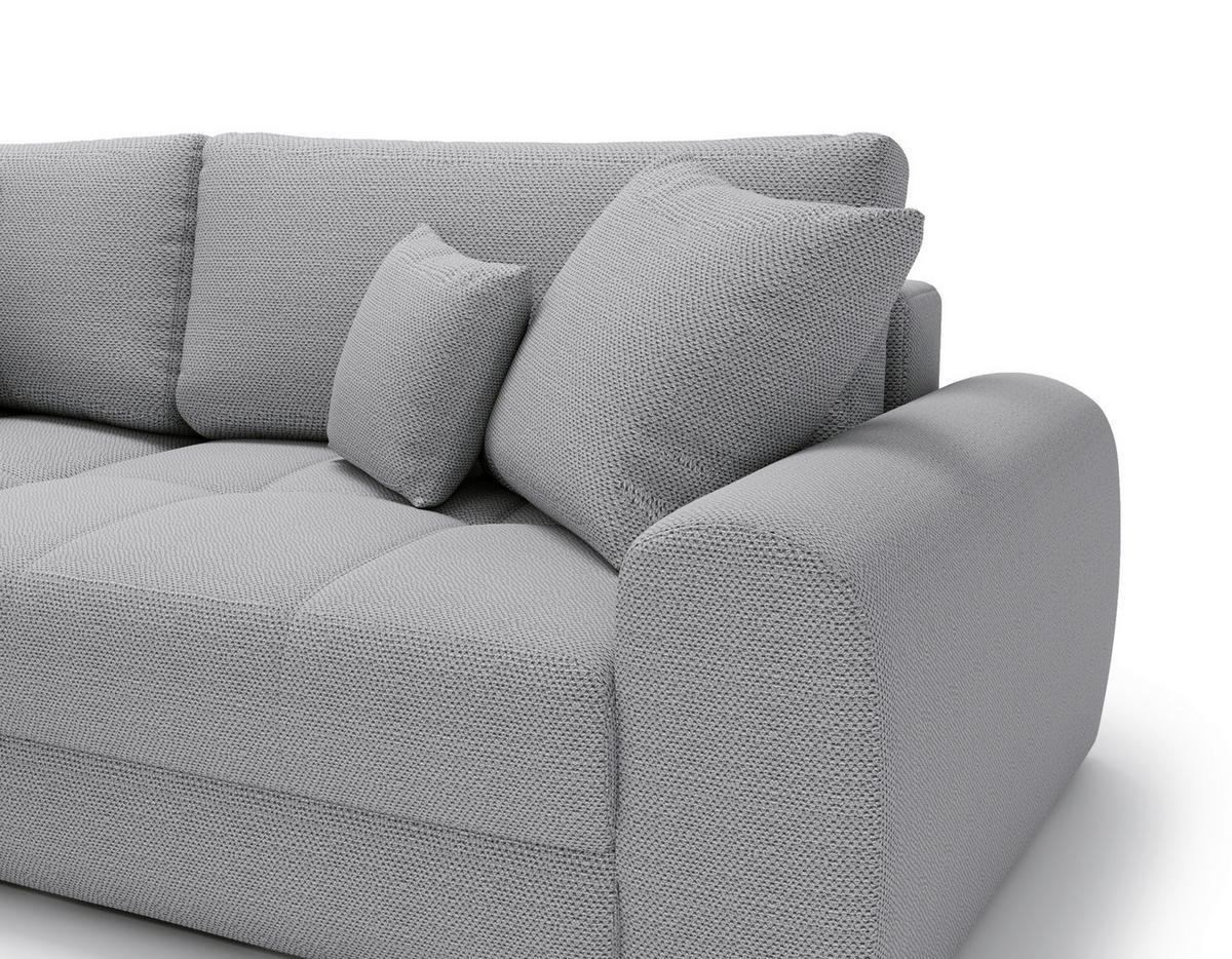 ECKSOFA LORSON Hellblau Struktur  - Beige/Schwarz, Design, Kunststoff/Textil (208/290cm) - Livetastic