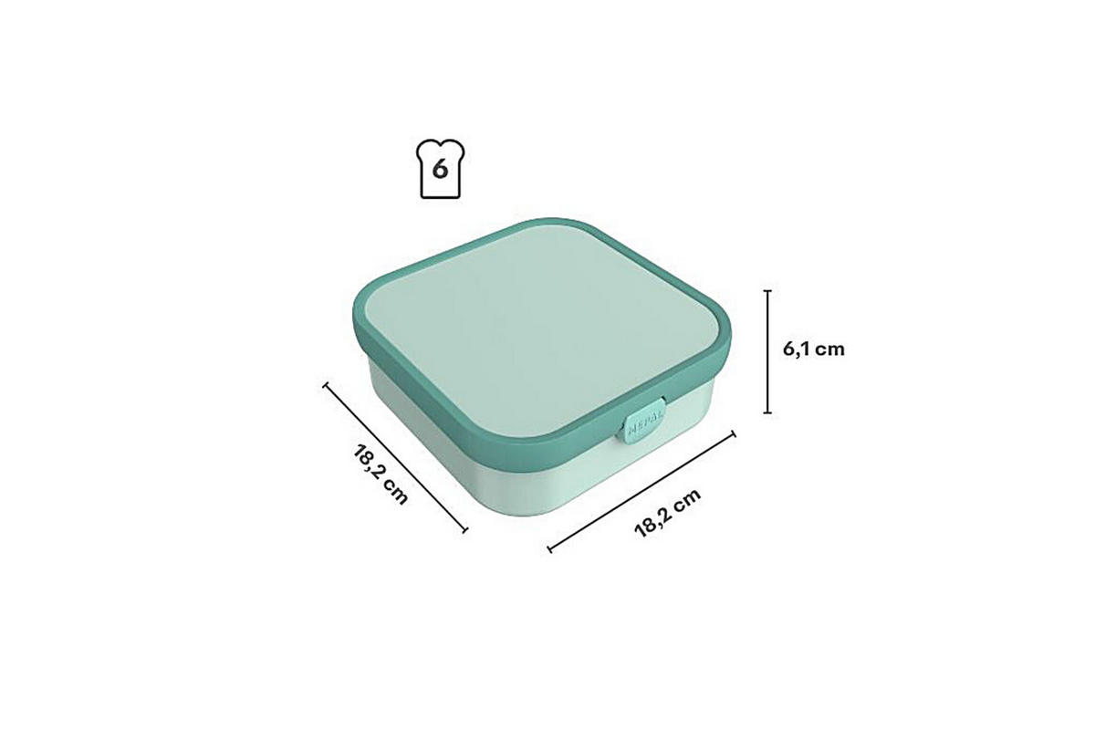 BROTZEITBOX - Salbeigrün/Multicolor, KONVENTIONELL (18,4/18,2/6,5cm) - Mepal