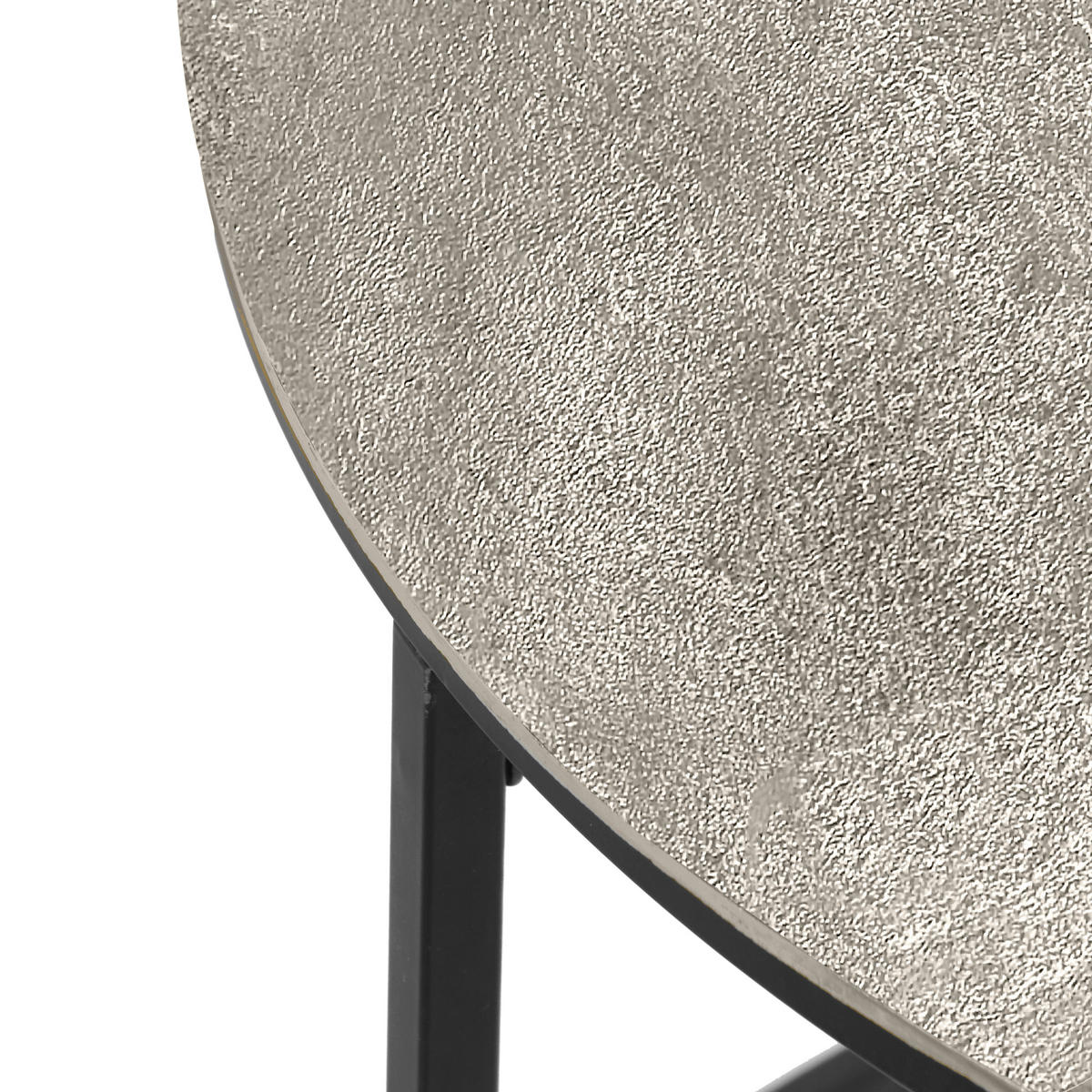BEISTELLTISCH 60/60/46 cm Schwarz, Silberfarben rund  - Silberfarben/Schwarz, Design, Metall (60/60/46cm) - Boxxx