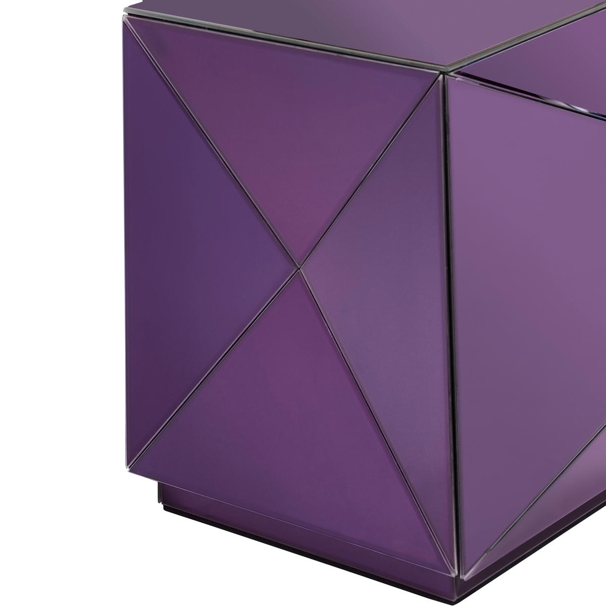 BEISTELLTISCH 40/40/40 cm Flieder quadratisch  - Flieder, Trend, Glas/Holzwerkstoff (40/40/40cm) - Novel