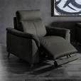 SESSEL in Echtleder Anthrazit  - Anthrazit/Schwarz, Design, Leder/Metall (107/105/98cm) - Belluti