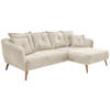 ECKSOFA Beige Velours  - Beige/Buchefarben, MODERN, Holz/Textil (277/162cm) - Livetastic