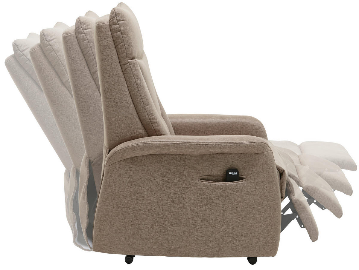 FERNSEHSESSEL  mit Relaxfunktion, Aufstehhilfe Mikrofaser Graubraun  - Graubraun/Schwarz, KONVENTIONELL, Textil (78/108/90cm) - Hukla