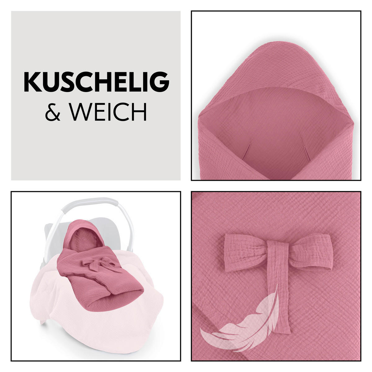 EINSCHLAGDECKE Snuggle so Cosy      - Beere, Basics, Textil (75/0,6/75cm) - Hauck