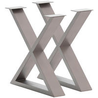 TISCHGESTELL in Metall 73/17/74 cm   - Edelstahlfarben, Design, Metall (73/17/74cm) - Waldwelt