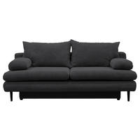 SCHLAFSOFA Cord Dunkelgrau  - Dunkelgrau/Schwarz, Design, Holz/Textil (202/85/99cm) - P & B