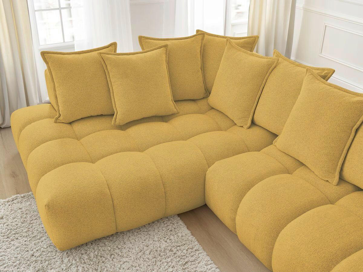 ECKSOFA Ottomane links  EVEREST Gelb Flachgewebe  - Gelb/Schwarz, MODERN, Kunststoff/Textil (210/352cm) - Livetastic