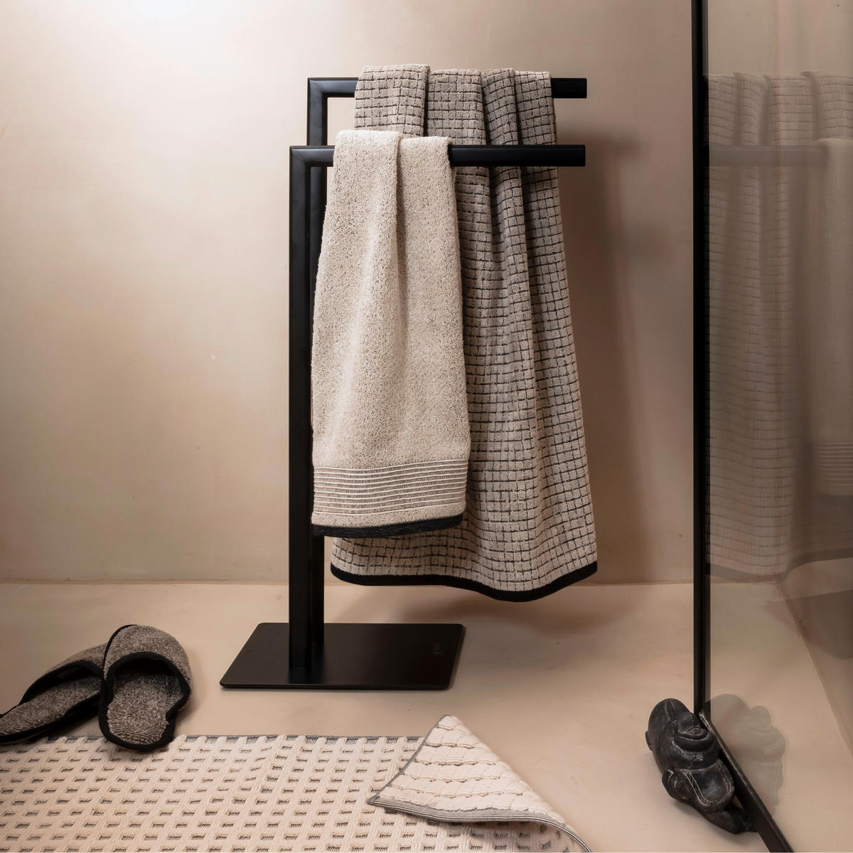 HANDTUCHHALTER Schwarz  - Schwarz, Basics (30/20/82cm) - Moeve