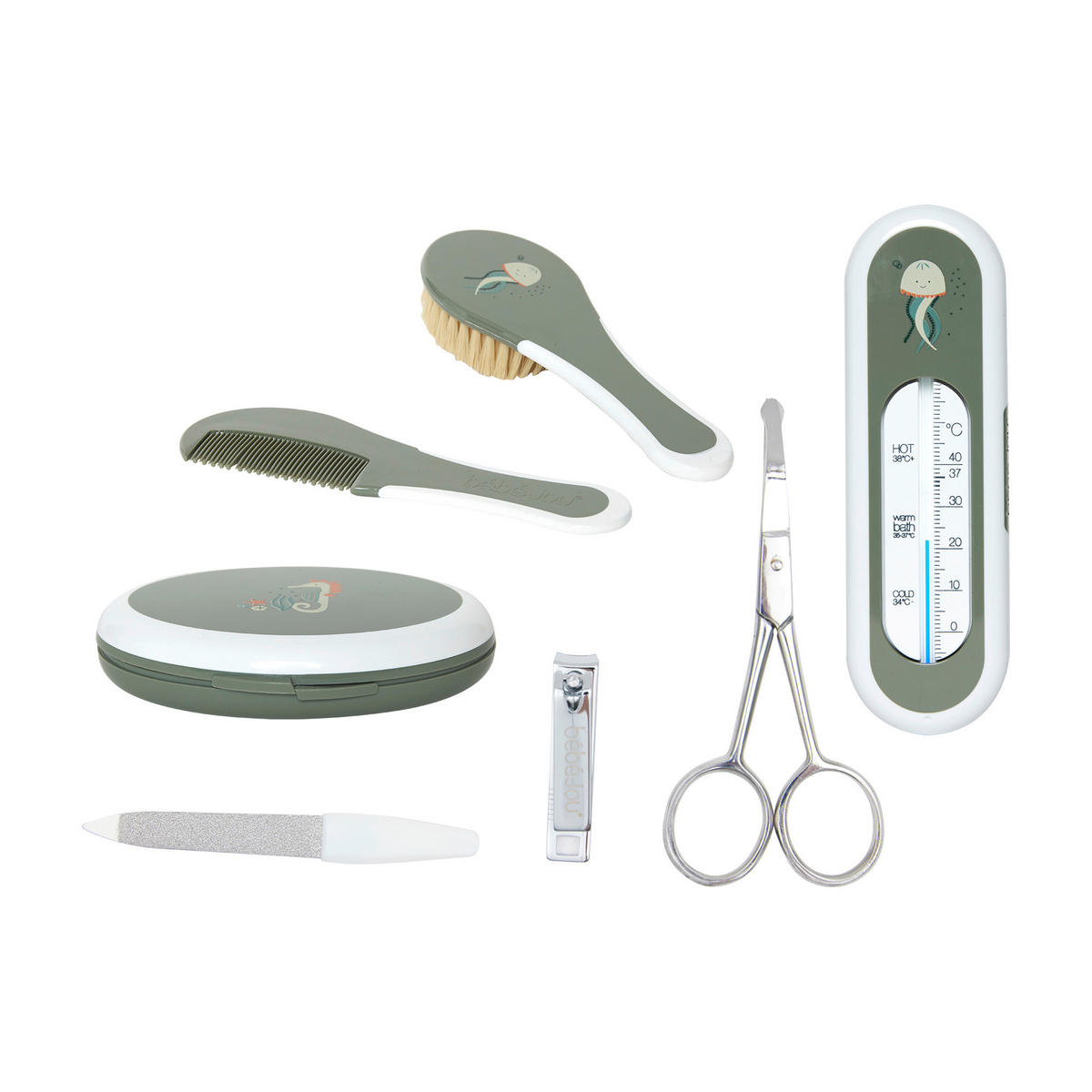 BABYGESCHENKSET 4-teilig OCEAN VIBES  - Grün, Basics, Kunststoff (22.1/22.1/5cm) - Bebe Jou