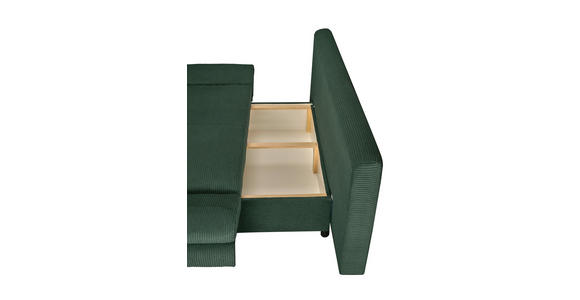 SCHLAFSOFA  mit Schlafen auf Sitzhöhe, haustierfreundlicher Bezug Cord Dunkelgrün  - Dunkelgrün/Buchefarben, KONVENTIONELL, Holz/Textil (200/75/85cm) - Carryhome