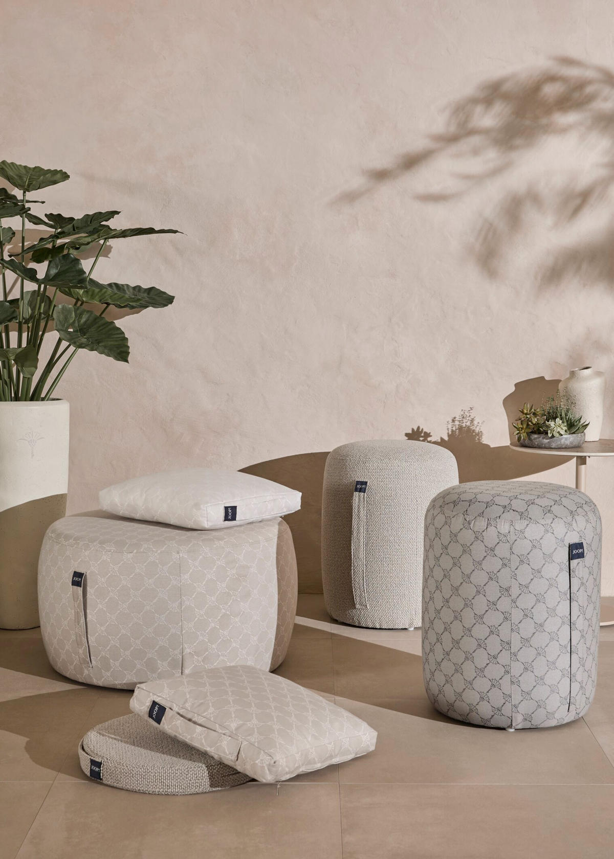 OUTDOOR-KISSEN  - Sandfarben, Design, Textil (40/40cm) - Joop!