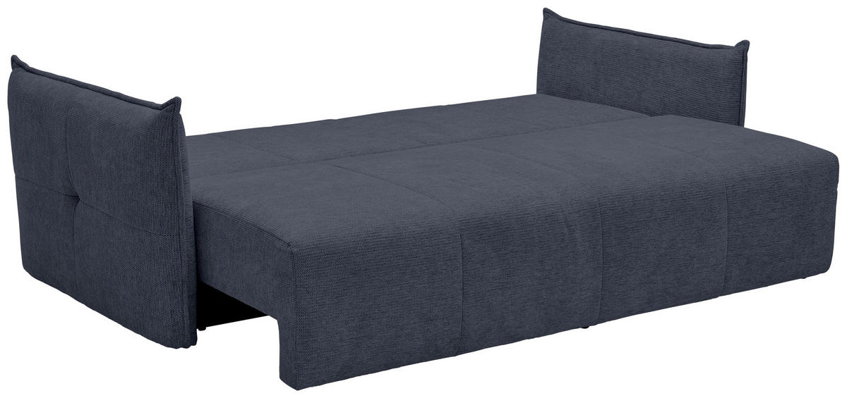 SCHLAFSOFA  mit Stoffauswahl, Liegefunktion, Rücken echt Webstoff Dunkelblau  - Schwarz/Dunkelblau, KONVENTIONELL, Kunststoff/Textil (224/90/107cm) - Carryhome