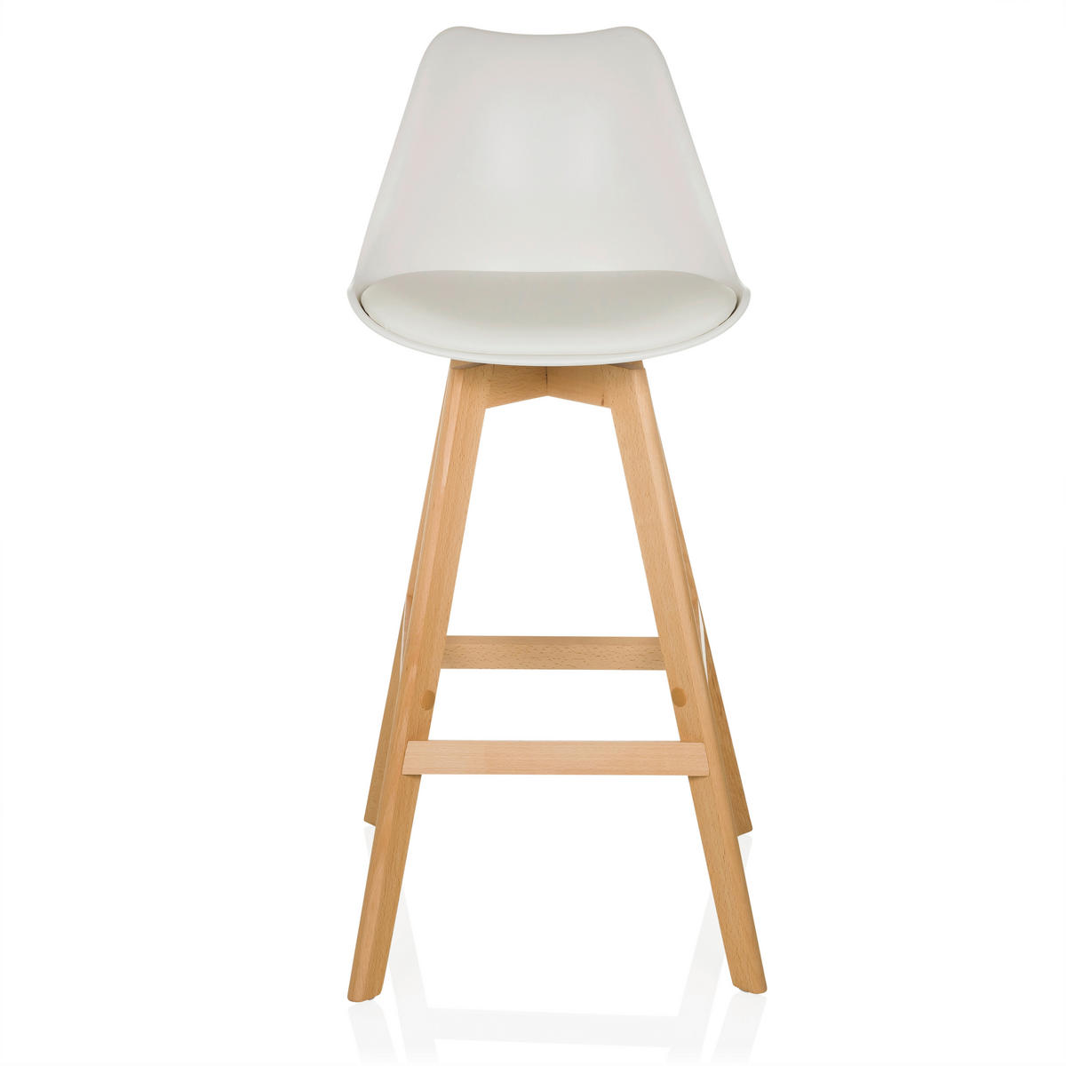 BARHOCKER-SET Weiß abwischbar  - Buchefarben/Weiß, MODERN, Holz/Kunststoff (51/99/51cm) - MID.YOU