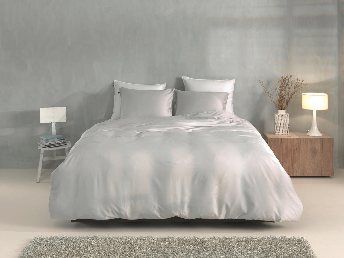 BETTWÄSCHE Satinado Makosatin 200/200 cm  - Grauweiß, Basics, Textil (200/200cm)