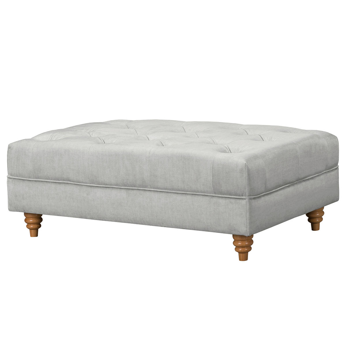 HOCKER Textil Hellgrau  - Hellgrau/Braun, Design, Holz/Textil (96/35/62cm) - P & B