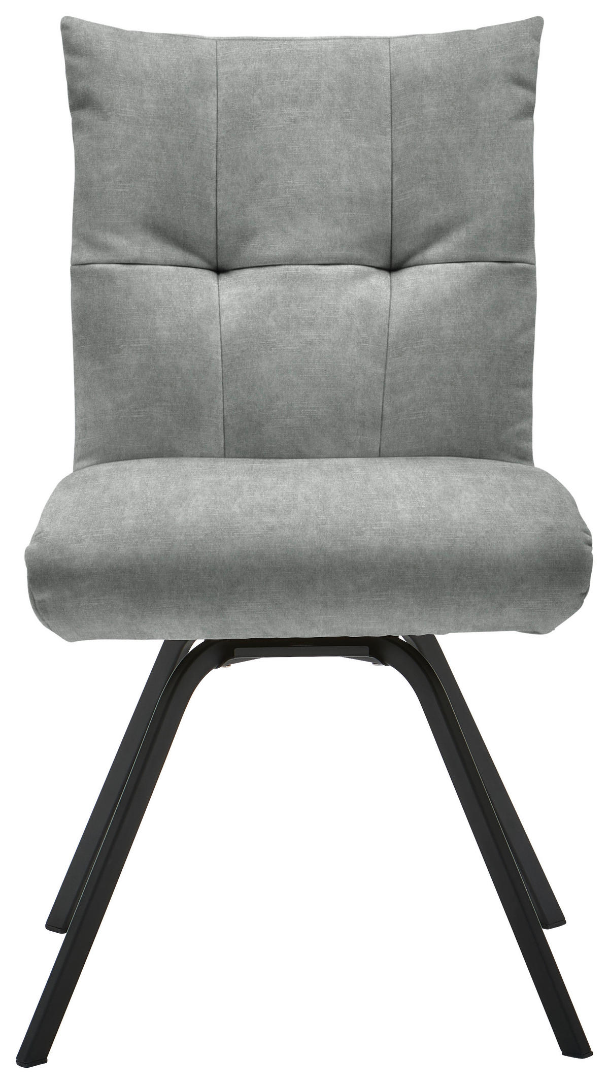 STUHL  in Velours Textil  - Schwarz/Grau, Design, Textil/Metall (50/84/68cm) - Welnova