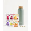 Starter Set Microdrink Steel 600 L  - Olivgrün, Trend, Naturmaterialien/Metall (600ml) - waterdrop