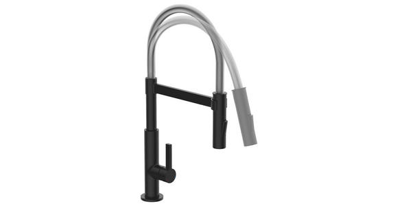 KÜCHENARMATUR - Chromfarben/Schwarz, Basics, Metall (26/48,5/5,5cm) - Xora