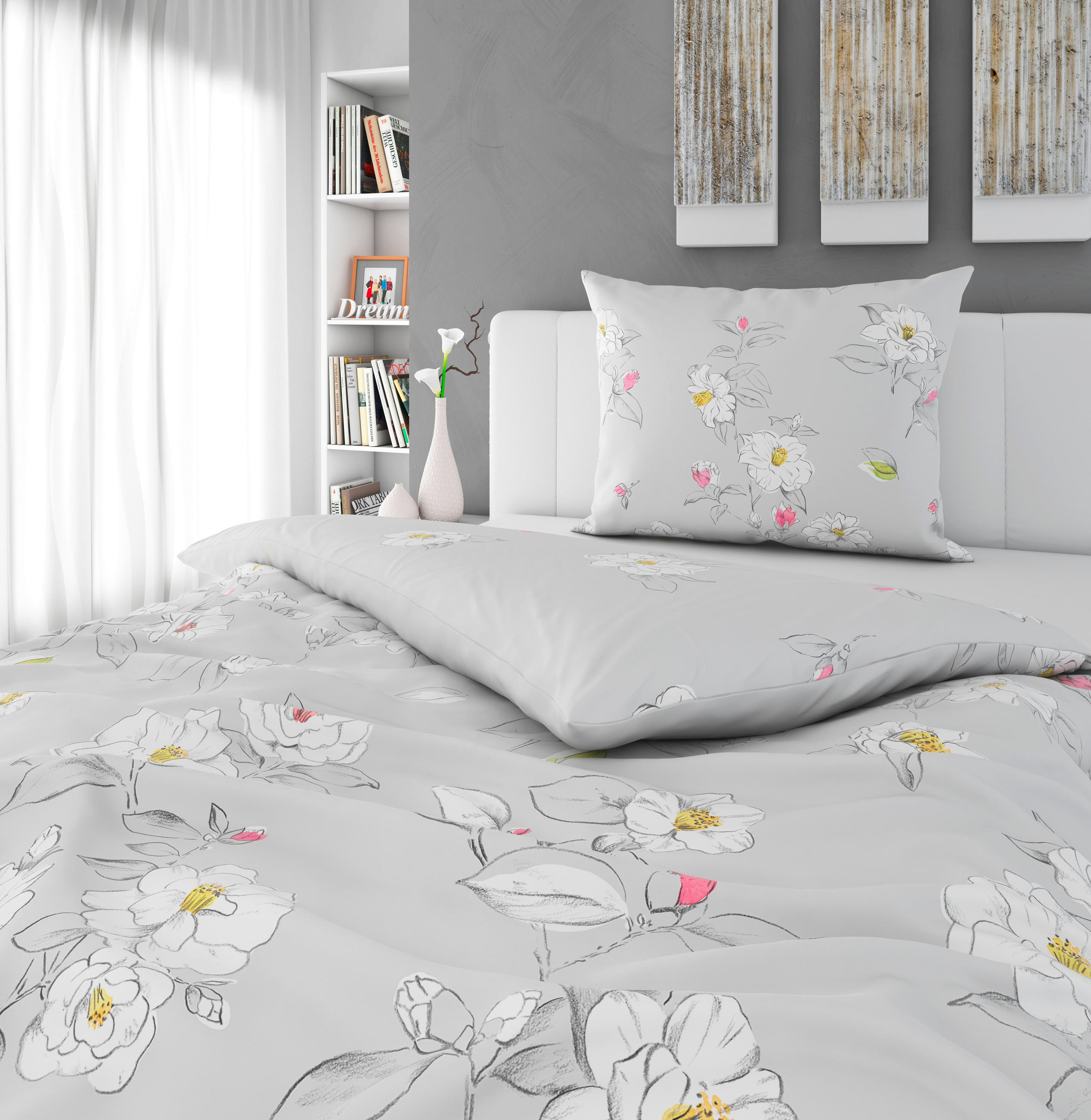 POSTELJINA 140/200 cm CAMELLIE - srebrne boje, Konvencionalno, tekstil (140/200cm) - Esposa