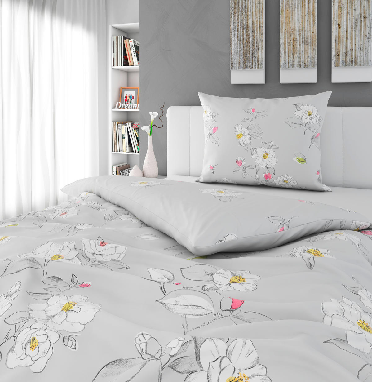 ÁGYNEMŰHUZAT-GARNITÚRA  - ezüst, Konventionell, textil (140cm) - Esposa