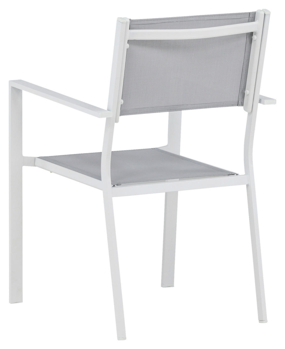 STAPELSESSEL - Weiß, KONVENTIONELL, Textil/Metall (56.5/88/61cm) - Gardenson