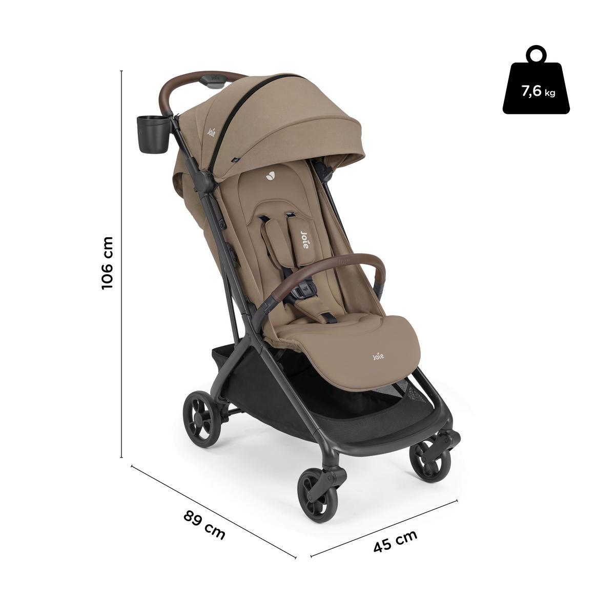 BUGGY Porto  - Karamell/Schwarz, Basics, Textil (45/106/89cm) - Joie