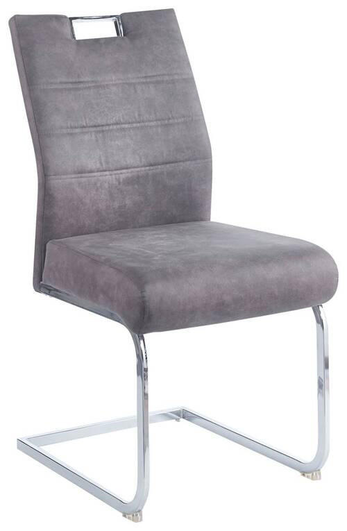 HOUPACÍ ŽIDLE, šedá - šedá/barvy chromu, Design, kov/textil (50/61/98cm) - Carryhome
