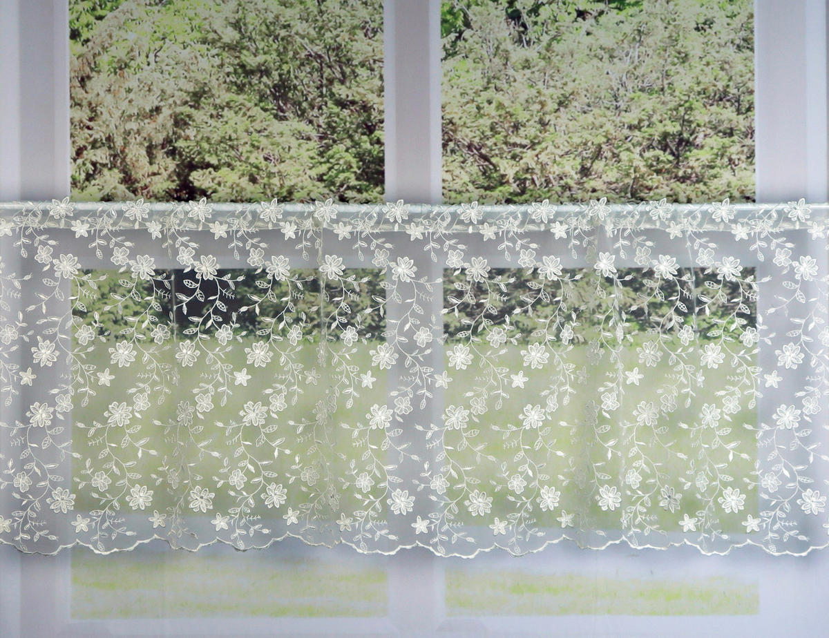 KURZGARDINE   140/49 cm   - Weiß, Basics, Textil (140/49cm)