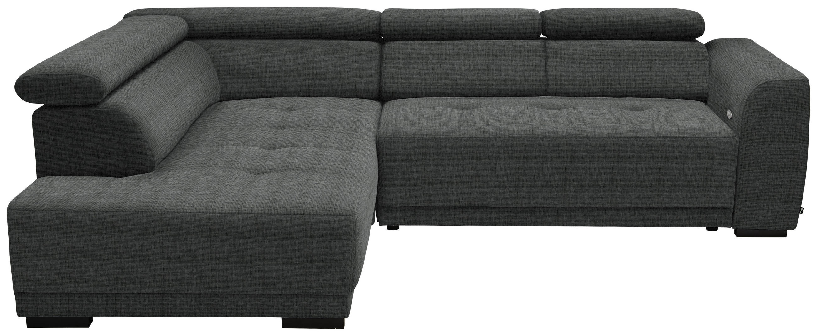 ECKSOFA in Chenille Dunkelgrau  205/284 cm  - Dunkelgrau/Schwarz, Design, Kunststoff/Textil (205/284cm) - Xora