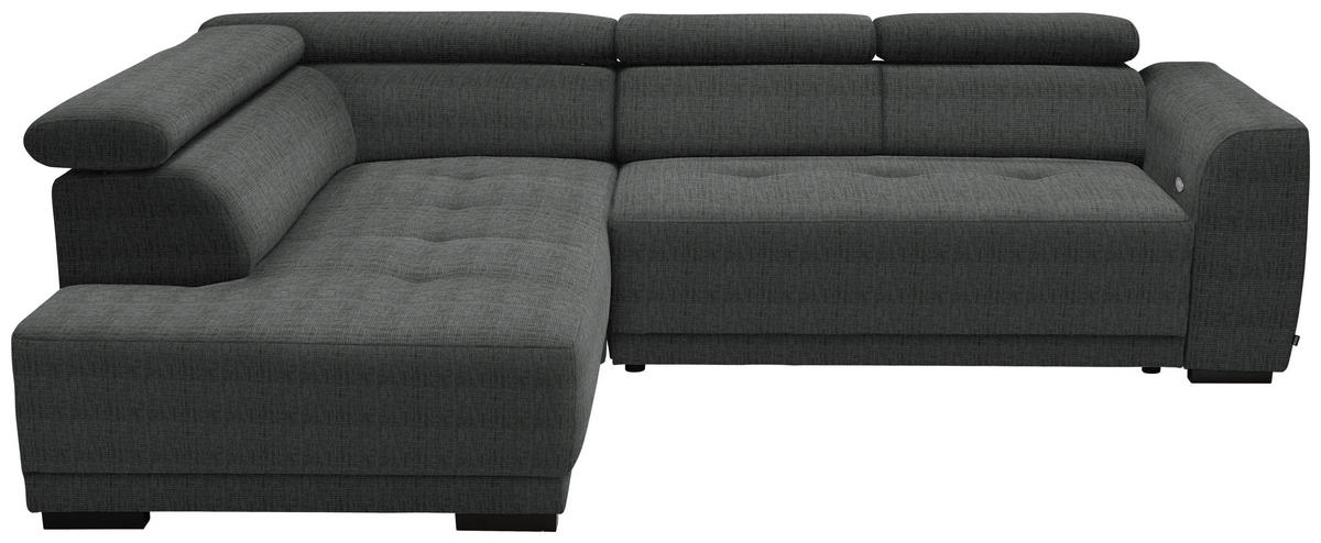 ECKSOFA in Chenille Dunkelgrau  205/284 cm  - Dunkelgrau/Schwarz, Design, Kunststoff/Textil (205/284cm) - Xora