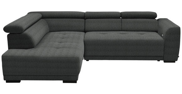 ECKSOFA in Chenille Dunkelgrau 205/284 cm - Dunkelgrau/Schwarz, Design, Kunststoff/Textil (205/284cm) - Xora