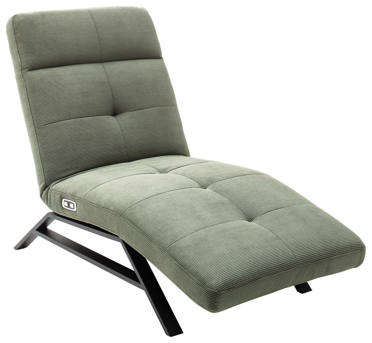 RELAXLIEGE in Cord Olivgrün  - Schwarz/Olivgrün, Design, Textil/Metall (80/54-113/158-198cm) - Pure Home Lifestyle