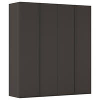 DREHTÜRENSCHRANK 201/223/61 cm,  in Graphitfarben, 4-türig  - Graphitfarben, Basics, Holzwerkstoff/Metall (201/223/61cm) - Novel