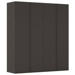 DREHTÜRENSCHRANK 201/223/61 cm,  in Graphitfarben, 4-türig  - Graphitfarben, Basics, Holzwerkstoff/Metall (201/223/61cm) - Novel