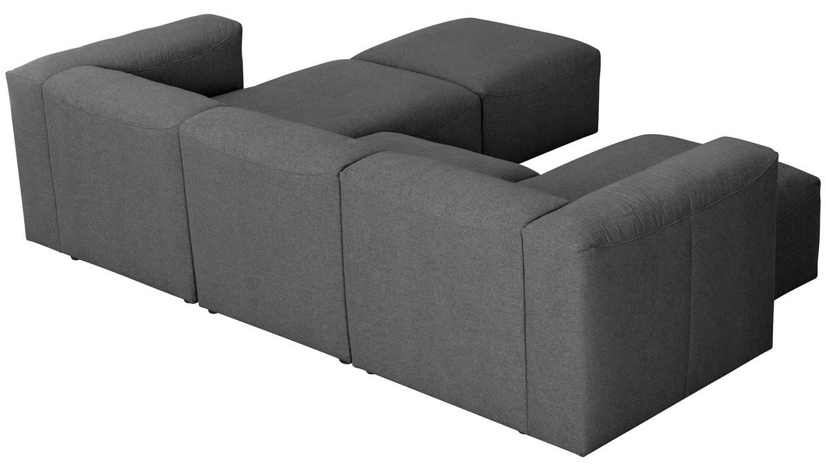 WOHNLANDSCHAFT Anthrazit Flachgewebe  - Anthrazit, Design, Kunststoff/Textil (160/275/235cm) - Max Winzer