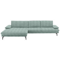 ECKSOFA in Chenille Mintgrün  - Schwarz/Mintgrün, Design, Textil/Metall (180/310cm) - Dieter Knoll