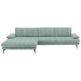 ECKSOFA  in Chenille Mintgrün  180/310 cm  - Schwarz/Mintgrün, Design, Textil/Metall (180/310cm) - Dieter Knoll