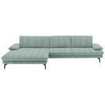 ECKSOFA  in Chenille Mintgrün  180/310 cm  - Schwarz/Mintgrün, Design, Textil/Metall (180/310cm) - Dieter Knoll