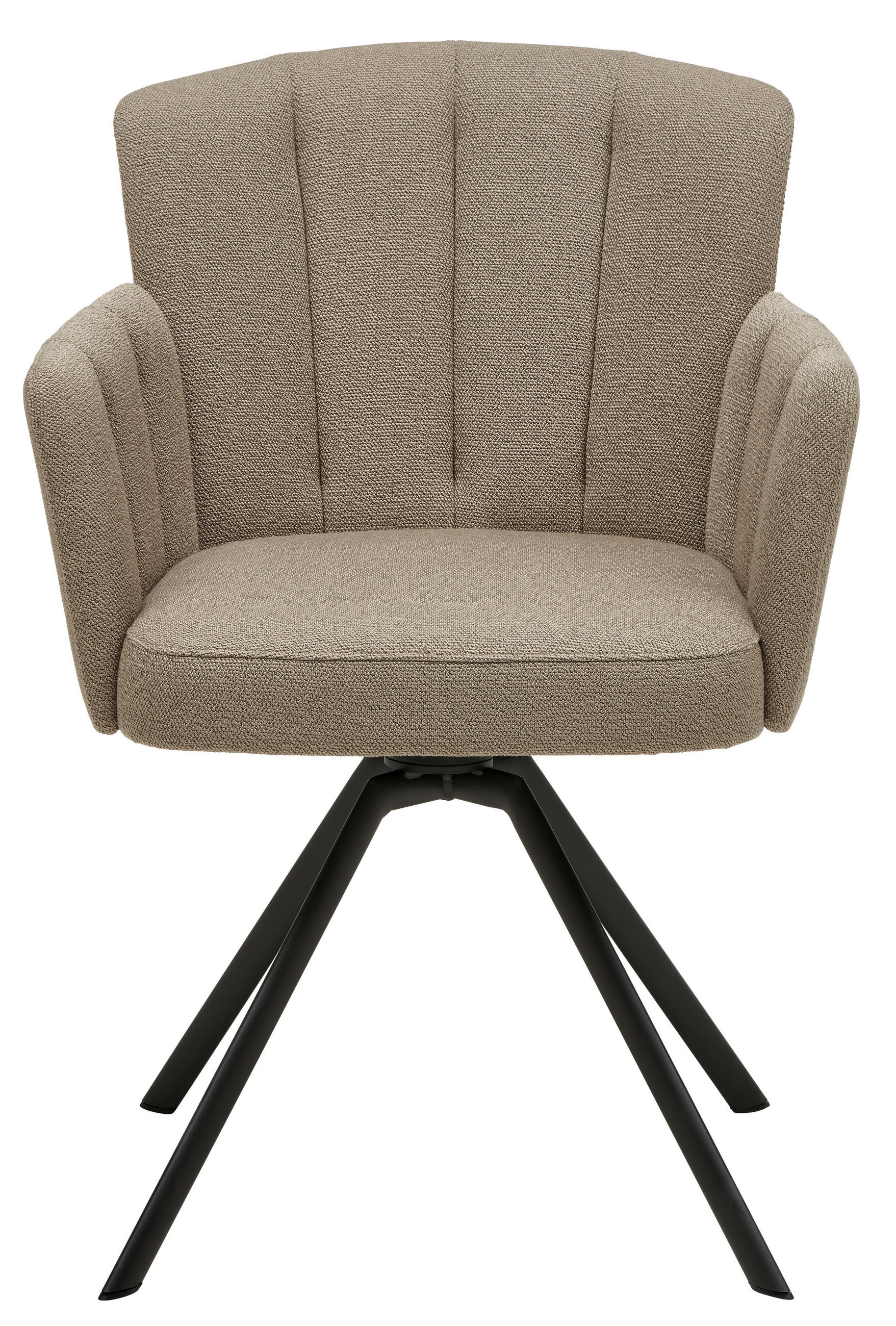 CHAISE ACCOUDOIRS  in Stahl Webstoff  - Fango/Anthrazit, Design, Textil/Metall (58/83/62cm) - Venjakob