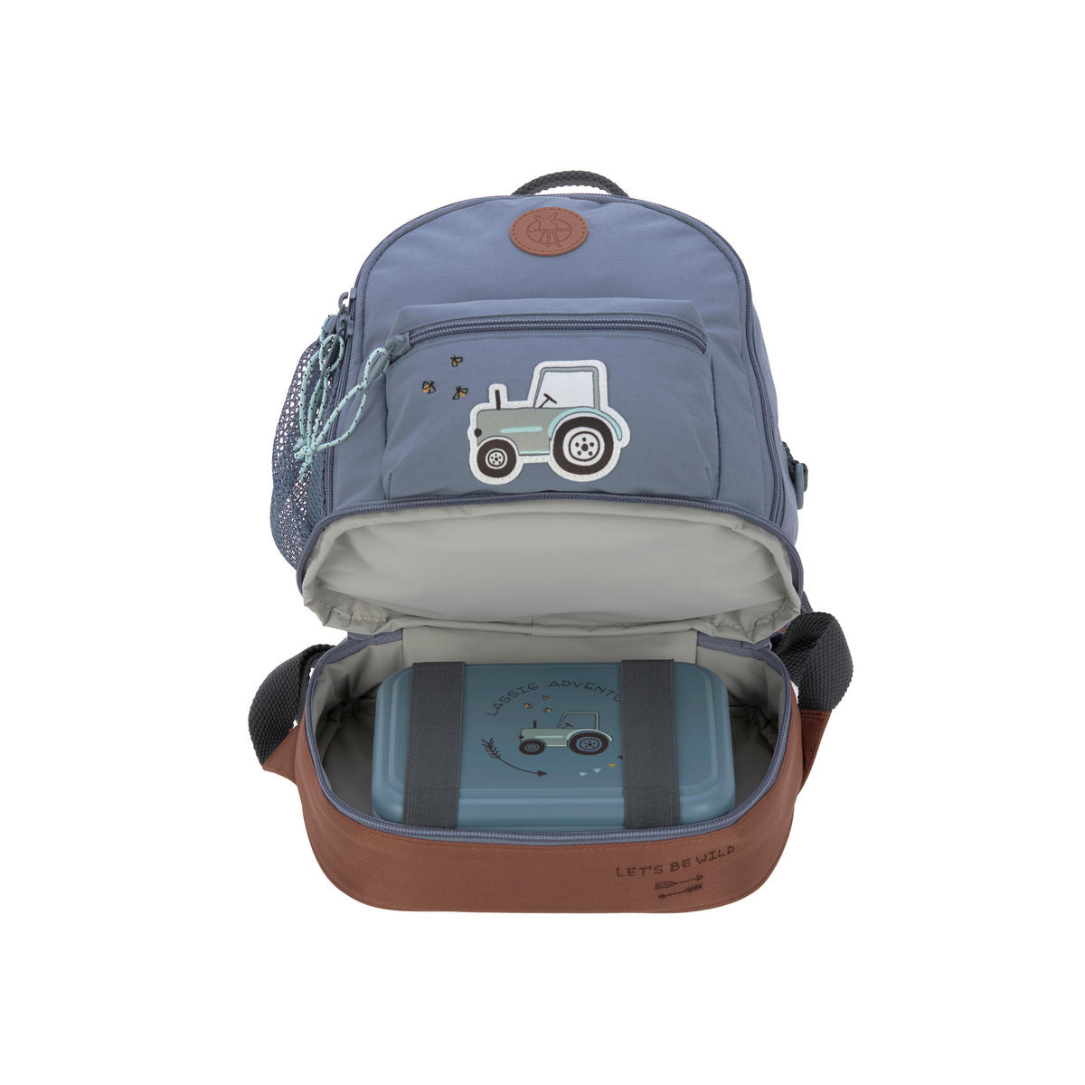KINDERRUCKSACK Adventure Mini  - Blau/Braun, Basics, Textil (24,5/15,5/27cm) - Lässig