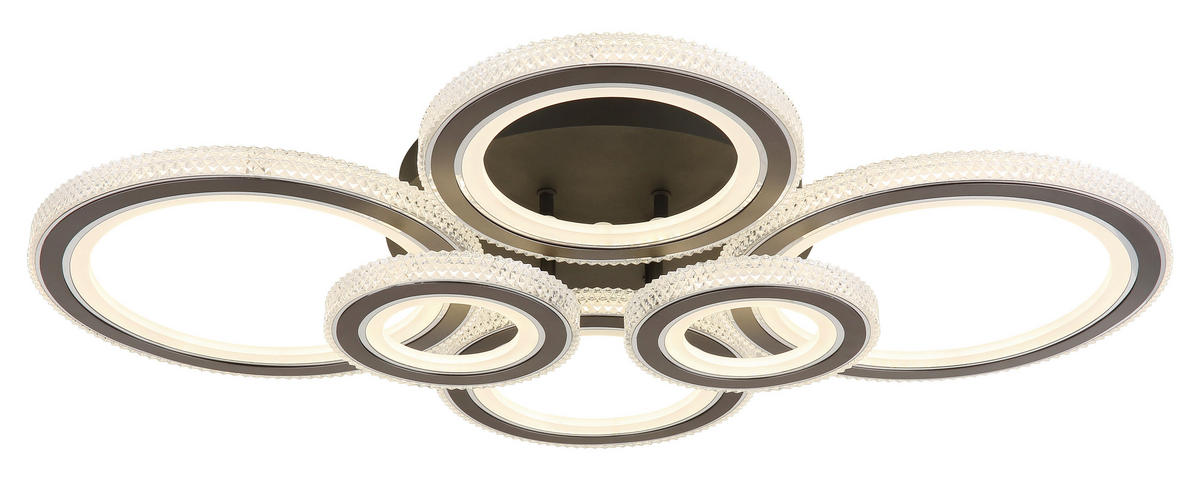 LED-DECKENLEUCHTE KORA 78/56/12 cm  - Klar/Anthrazit, Design, Kunststoff/Metall (78/56/12cm) - Globo
